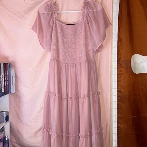 Elegant Pink Chiffon Dress